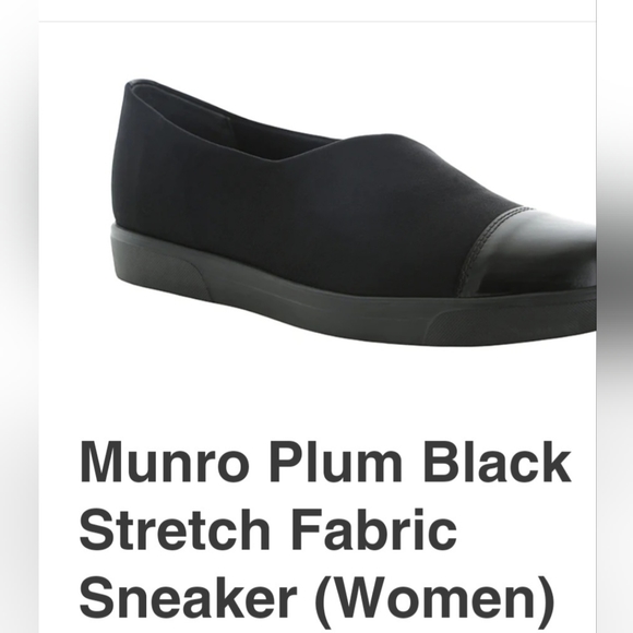 MUNRO black stretch fabric women sneakers. NWOT. - Picture 3 of 10